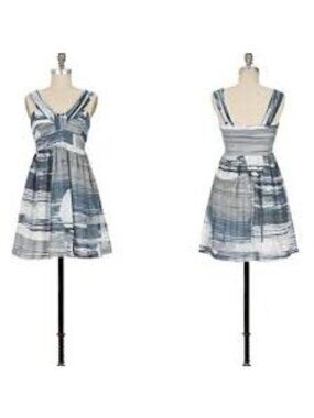 Anthropologie Sine Women's Sleeveless Fit & Flare Mini Dress  Blue Tones Size 0